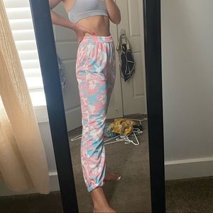 candy pink & blue army joggers